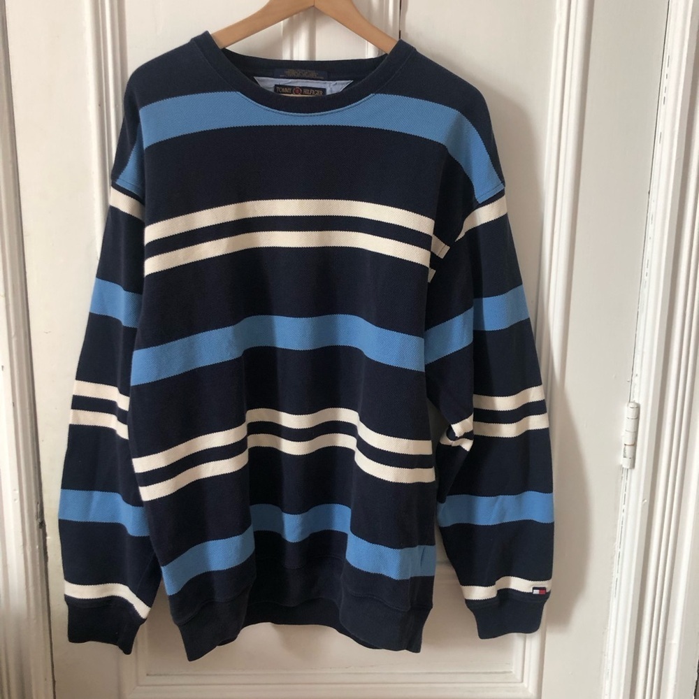 Tommy Hilfiger Men's Striped Cotton Crewneck Sweater XL